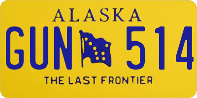 AK license plate GUN514