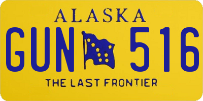 AK license plate GUN516