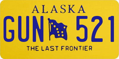 AK license plate GUN521