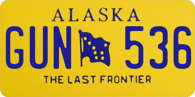 AK license plate GUN536
