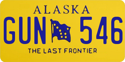 AK license plate GUN546