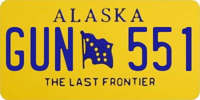 AK license plate GUN551