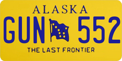 AK license plate GUN552