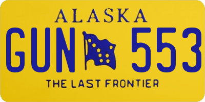 AK license plate GUN553