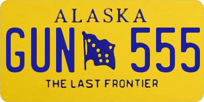 AK license plate GUN555