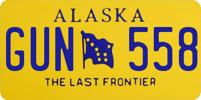 AK license plate GUN558