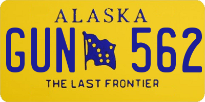 AK license plate GUN562