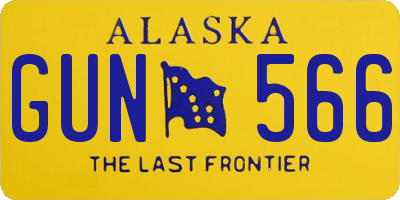 AK license plate GUN566