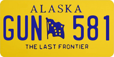 AK license plate GUN581