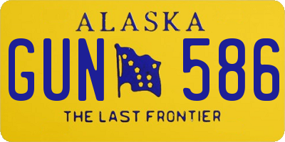 AK license plate GUN586