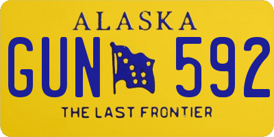 AK license plate GUN592