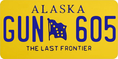 AK license plate GUN605