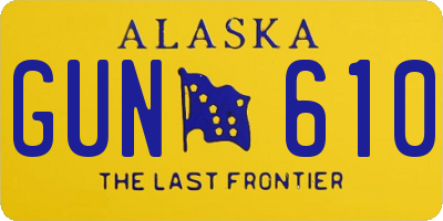 AK license plate GUN610