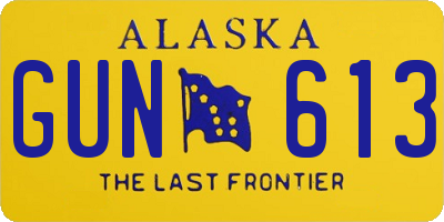 AK license plate GUN613