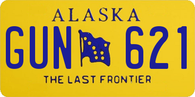AK license plate GUN621