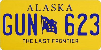 AK license plate GUN623