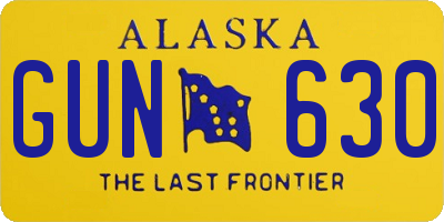 AK license plate GUN630