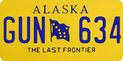 AK license plate GUN634