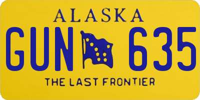 AK license plate GUN635