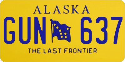 AK license plate GUN637