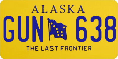 AK license plate GUN638