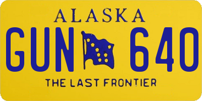 AK license plate GUN640