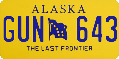 AK license plate GUN643