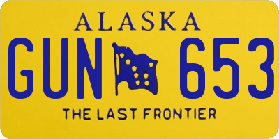 AK license plate GUN653