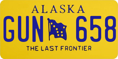 AK license plate GUN658
