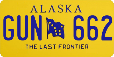 AK license plate GUN662