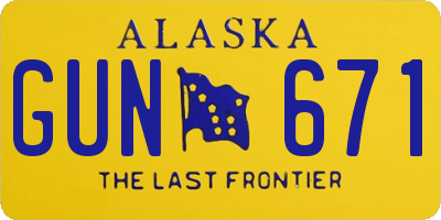 AK license plate GUN671