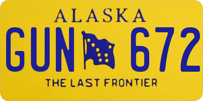 AK license plate GUN672
