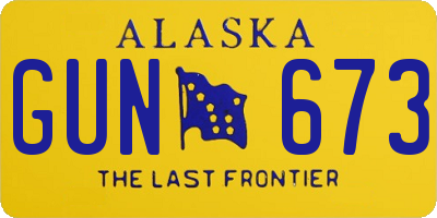 AK license plate GUN673