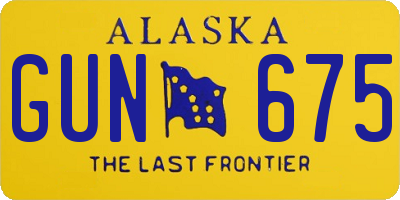 AK license plate GUN675