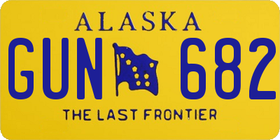 AK license plate GUN682