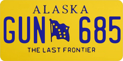 AK license plate GUN685
