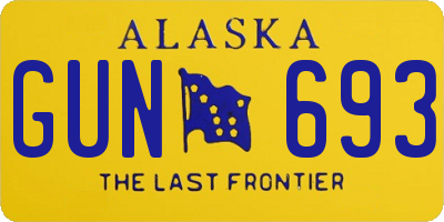 AK license plate GUN693