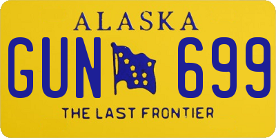 AK license plate GUN699