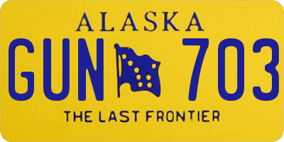 AK license plate GUN703