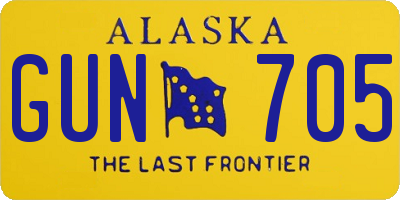 AK license plate GUN705