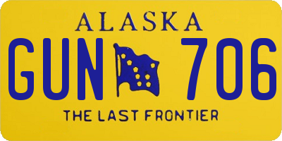 AK license plate GUN706