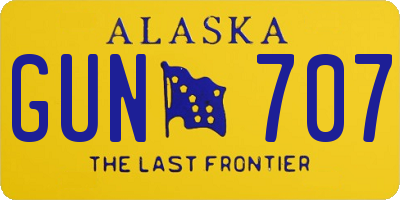 AK license plate GUN707