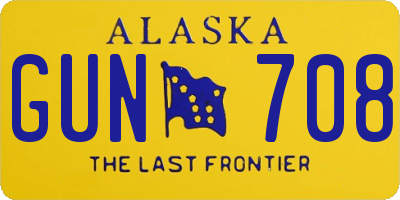 AK license plate GUN708