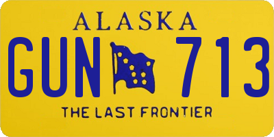 AK license plate GUN713