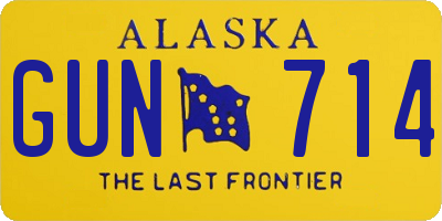 AK license plate GUN714