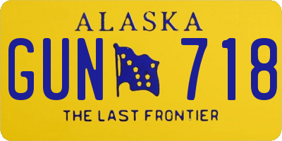 AK license plate GUN718