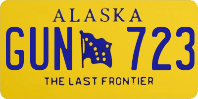 AK license plate GUN723