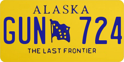 AK license plate GUN724