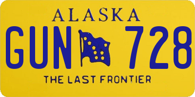 AK license plate GUN728