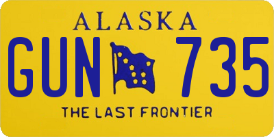 AK license plate GUN735